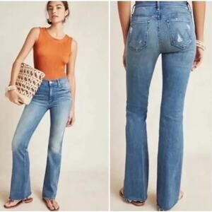 Mother The Weekender Fray Graffiti Girl Jeans Womens Size 27 Distressed Mid Rise